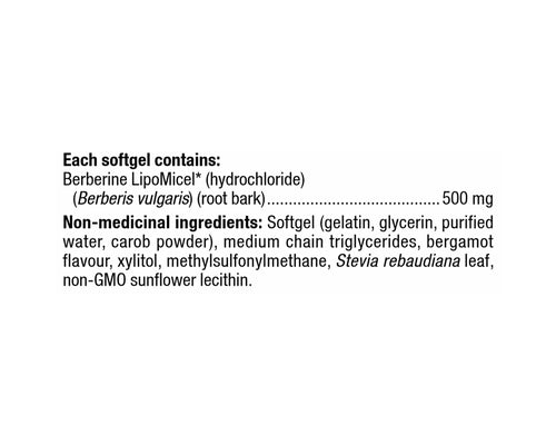 Natural Factors Berberine LipoMicel 500mg 60 Softgels