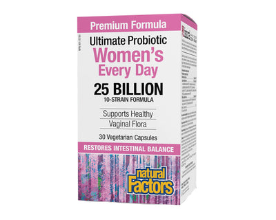 Natural Factors Women's Every Day 25 Billion 30 Veggie Caps