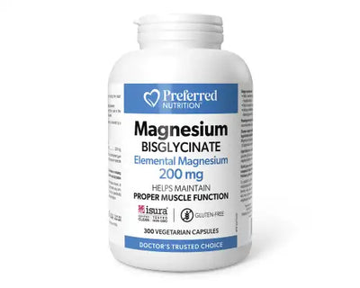 Preferred Nutrition Magnesium Bisglycinate 200mg 300 Veggie Caps