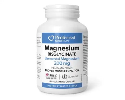 Preferred Nutrition Magnesium Bisglycinate 200mg 150 Veggie Caps