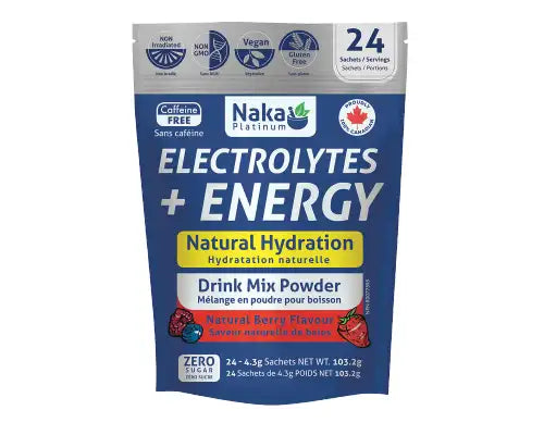 Naka Platinum Electrolytes+ Energy Natural Berry 24 Packs