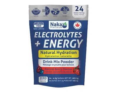 Naka Platinum Electrolytes+ Energy Natural Berry 24 Packs