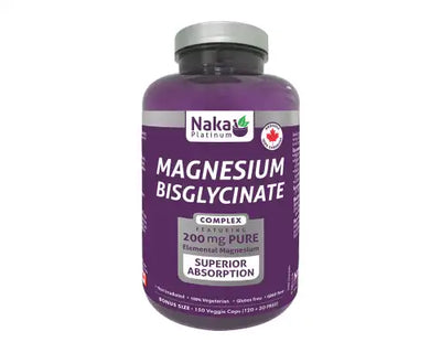 Naka Platinum Magnesium Bisglycinate 200mg 120+30 Veggie Caps