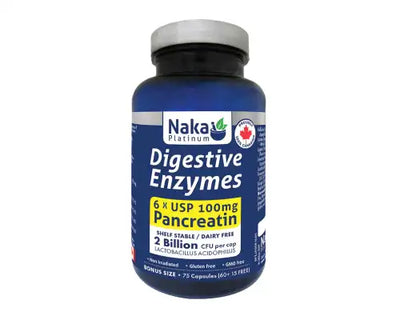 Naka Platinum Digestive Enzymes 75 Veggie Caps
