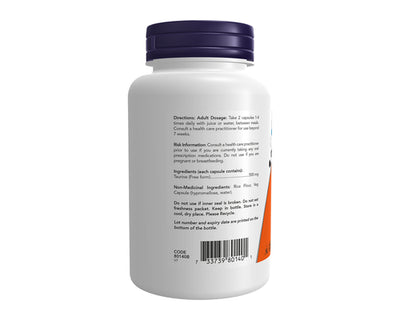 NOW Taurine 500mg 100 Veggie Caps