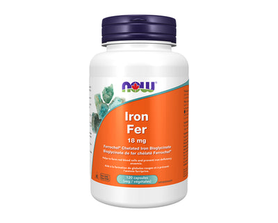 NOW Iron Bisglycinate 18mg 120 Veggie Caps
